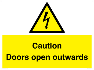 Caution Doors open outwards